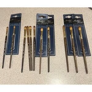11 Master's Touch Artist Paint Brushes Short Fan Flat Oil Acrylic Watercolor New
